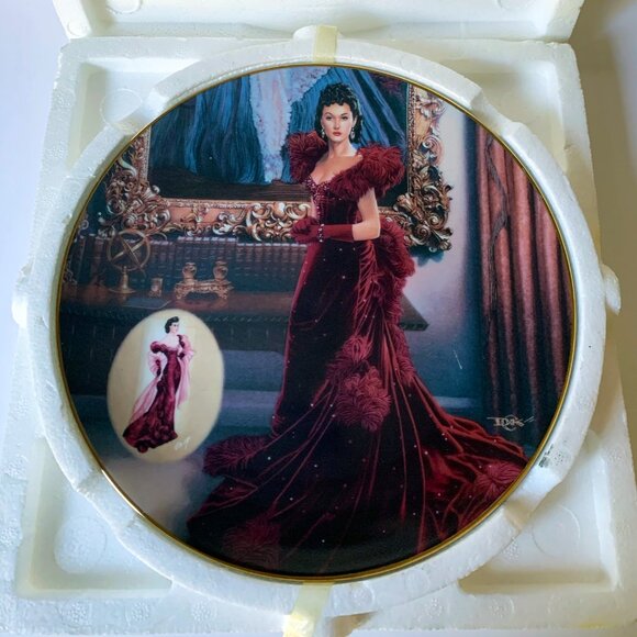 Bradford Exchange "The Red Dress" Gone With The Wind 1993 Collectors Plate - Picture 2 of 7